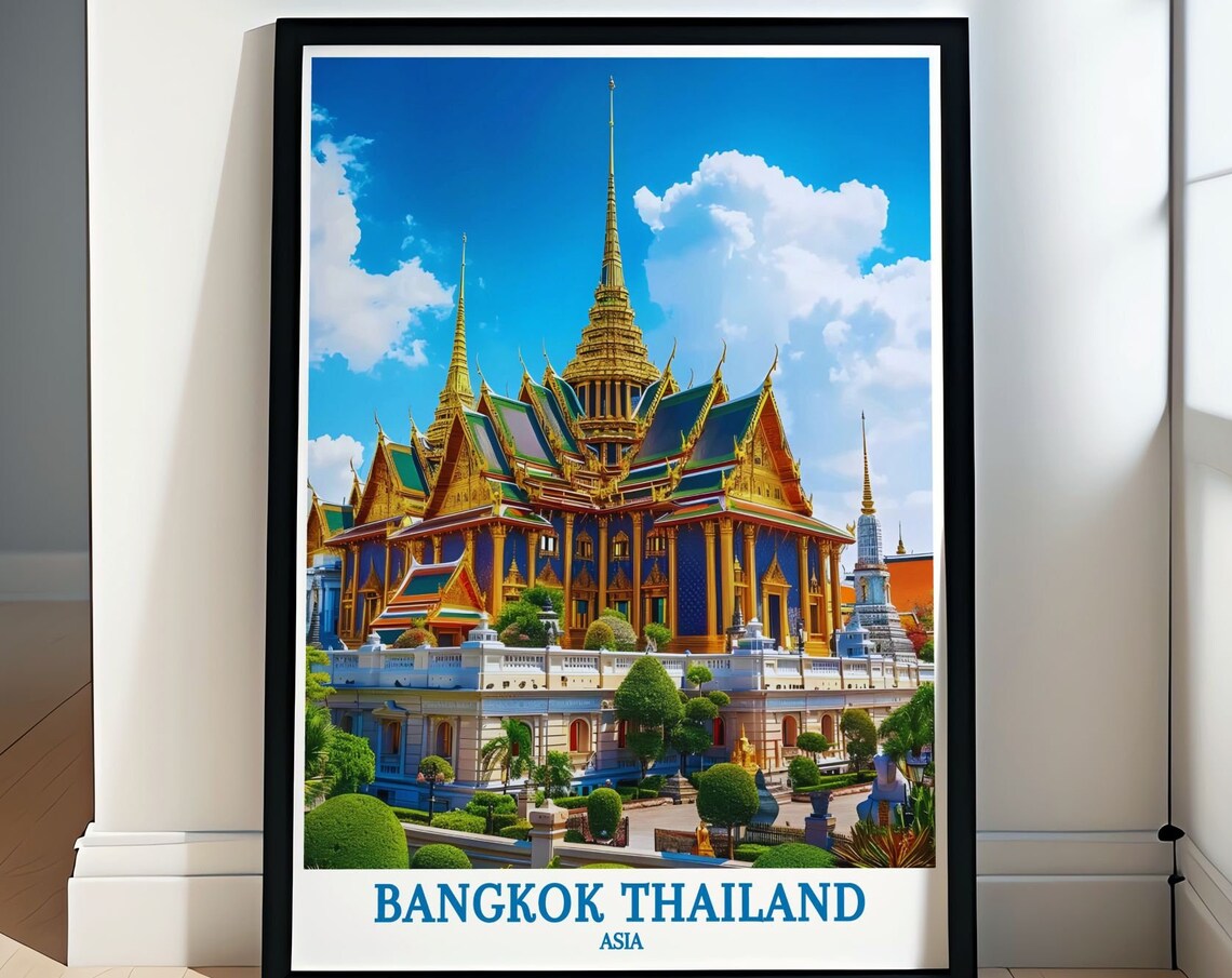 Bangkok Grand Palace Travel Poster Bangkok Grand Palace Art Print Grand Palace Bangkok Wall Art