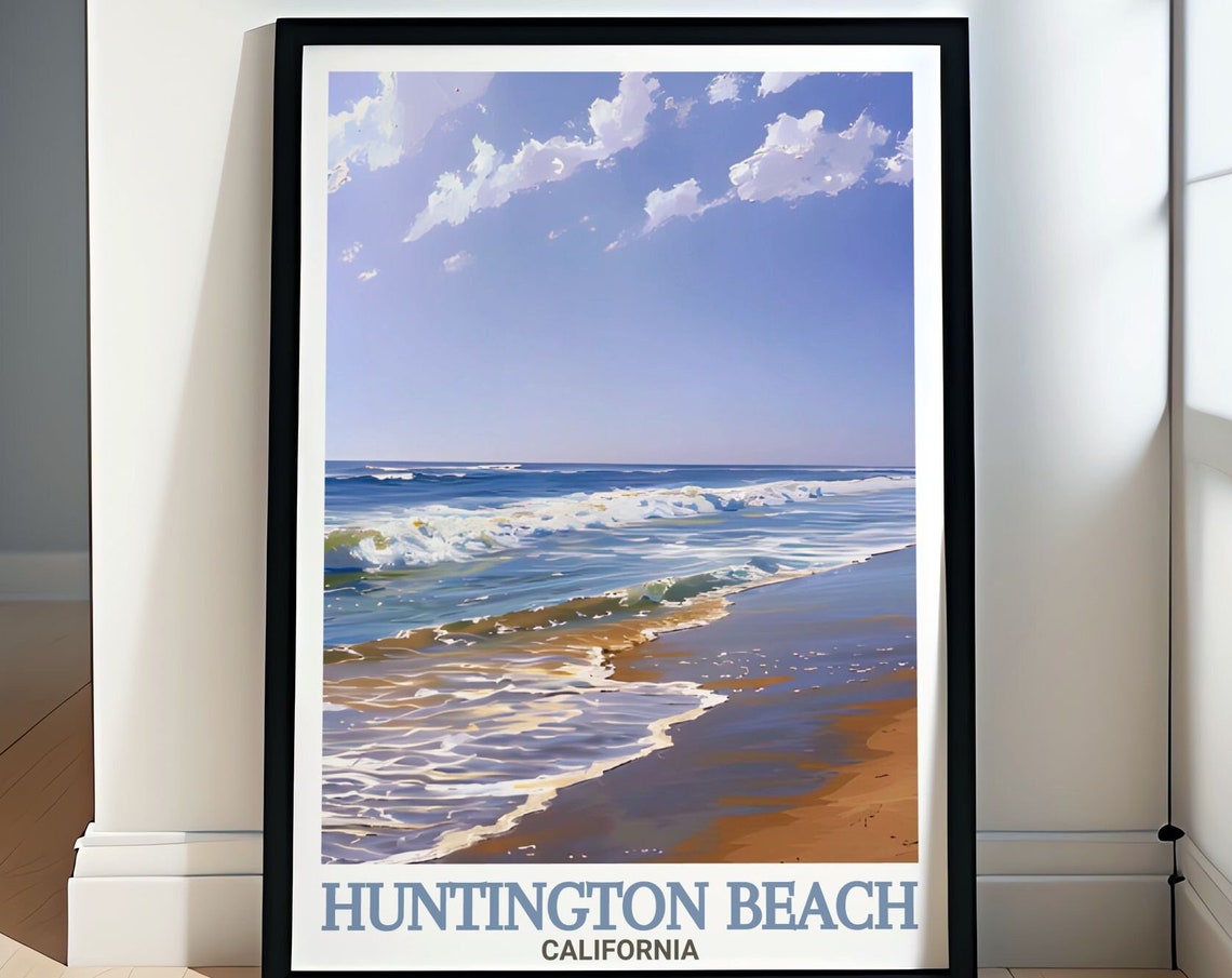Huntington Beach California Surf Waves Rolling Ashore Poster