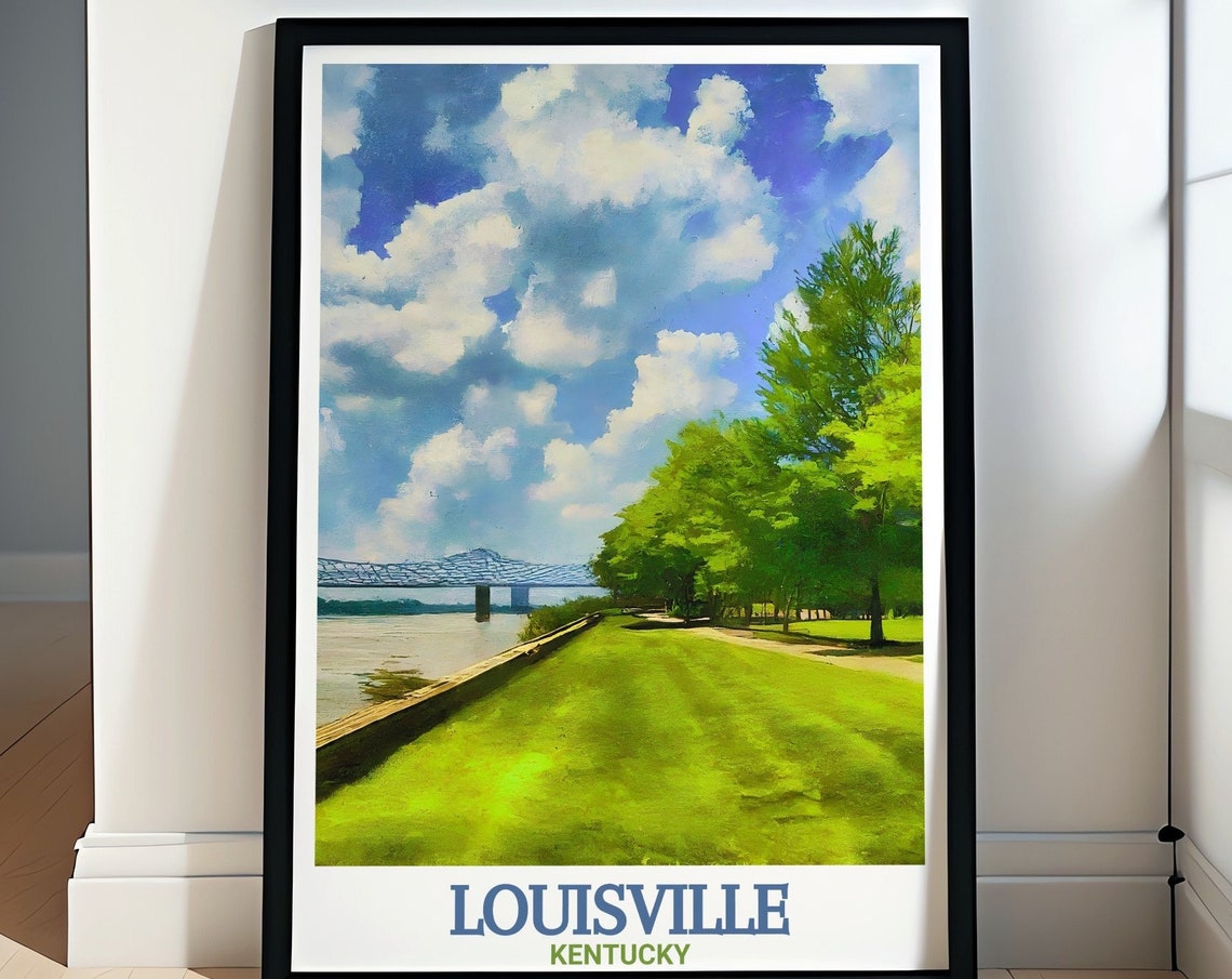 Louisville Waterfront Park With the Big Four Bridge Travel Poster