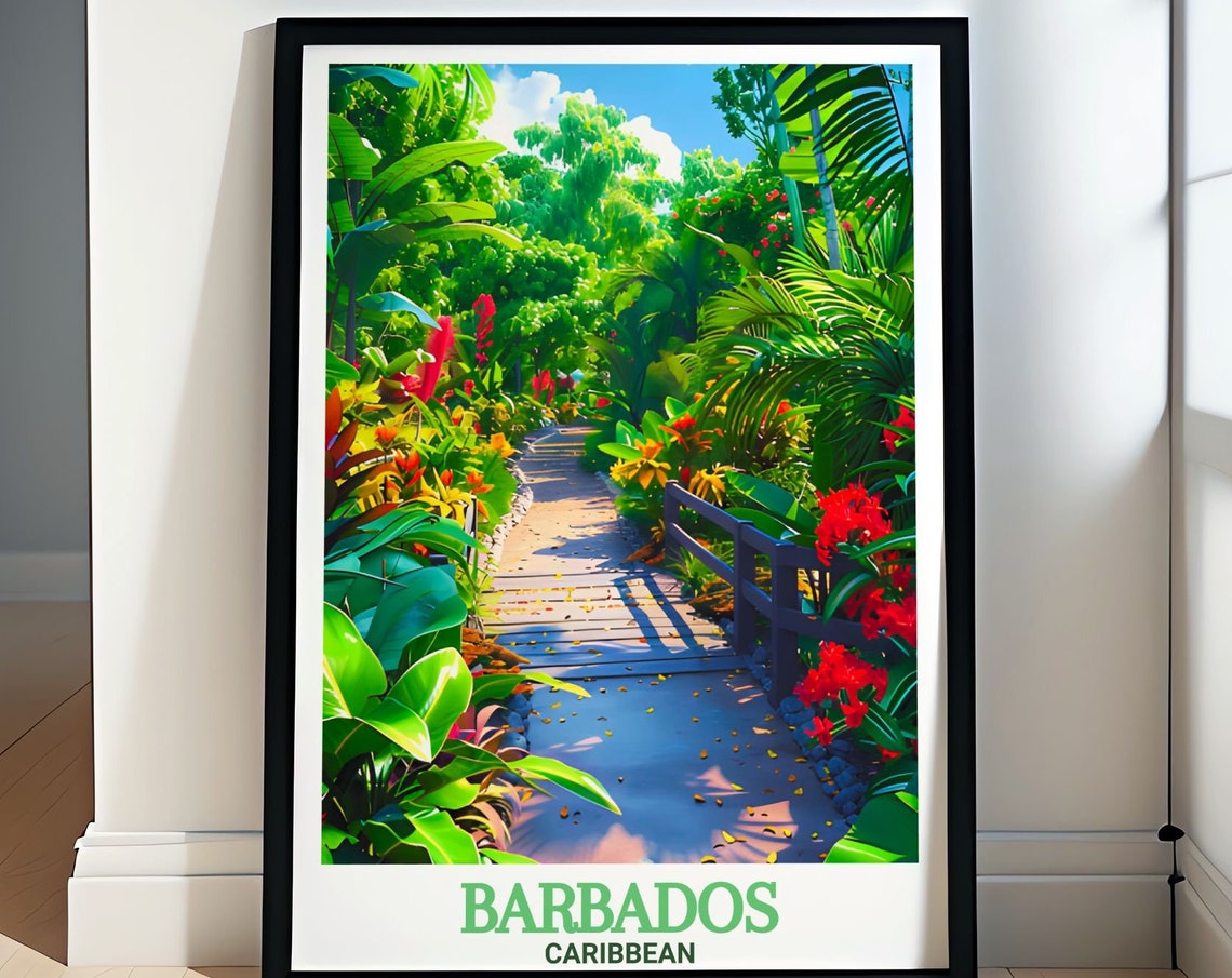 Barbados Andromeda Botanic Tropical Garden Path Caribbean Poster