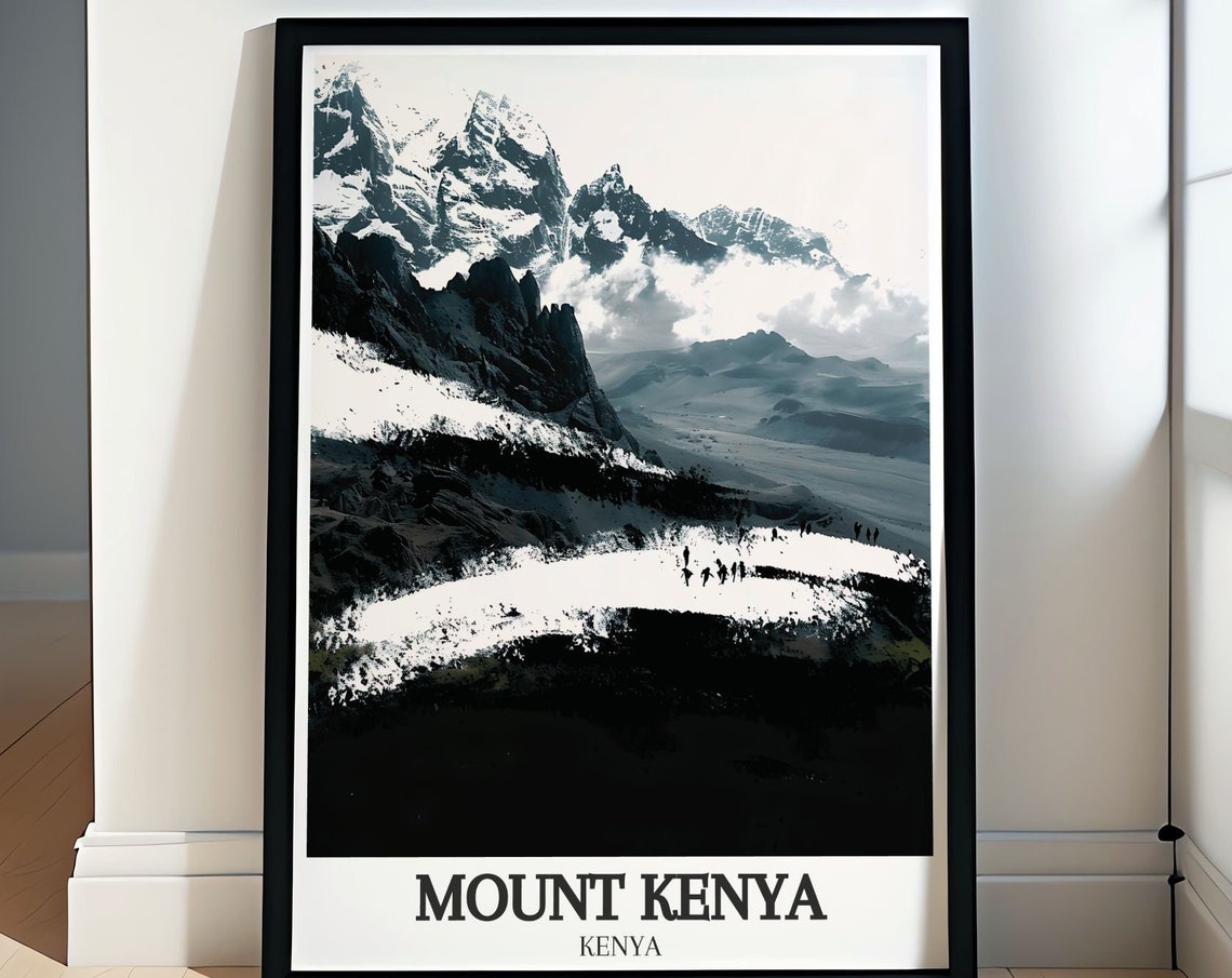 Mount Kenya Travel Print Mount Kenya Poster Print Of Batian And Nelion Peaks Print Of Batian And Nelion Peaks Poster