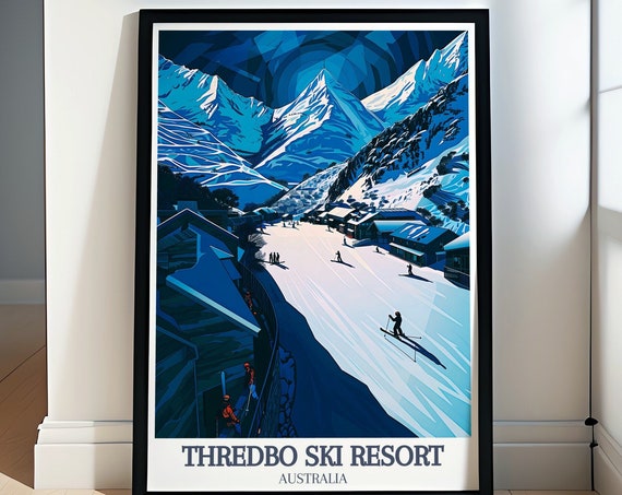 Thredbo Ski Resort Art Thredbo Ski Resort And Australian Alps Decor Ski Resort Posters Australian Alps Travel Prints And Posters