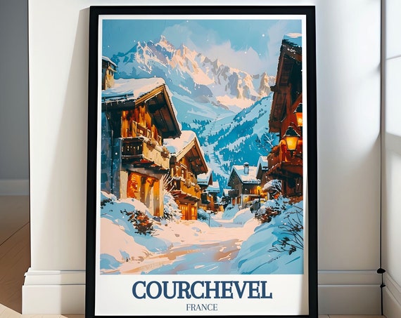 Courchevel 1850 Ski Resort Print Luxe Alpine Art Courchevel Poster French Alps Beauty Ski Travel Gift