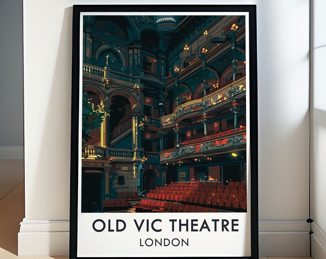 Old Vic Theatre London Historic Auditorium Interior Art Poster