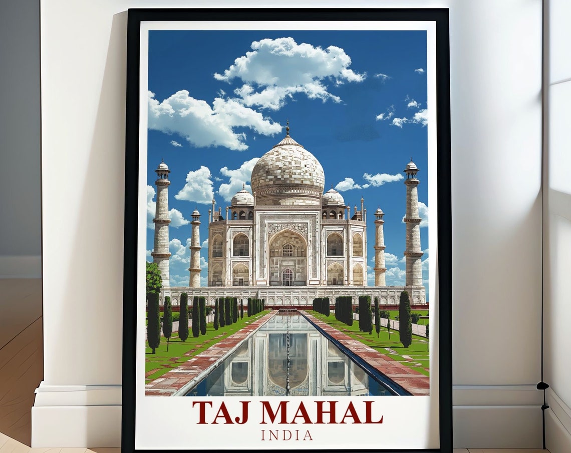 Taj Mahal India Classic Frontal View With Reflecting Pool Poster