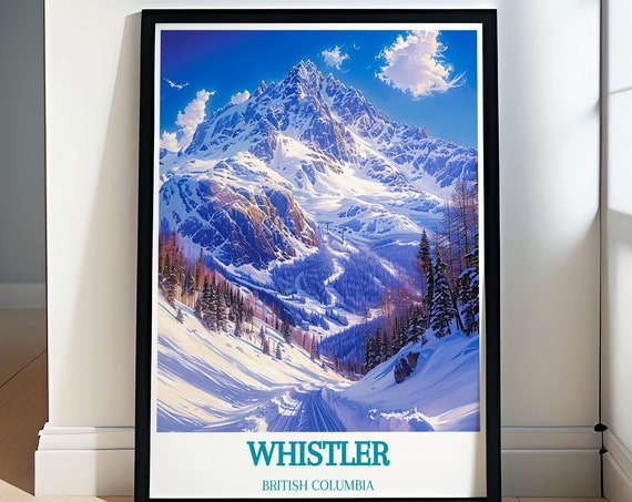 Whistler Blackcomb Ski Resort Art Experience The Canadian Slopes Snowboarding Poster Of Whistler Canada