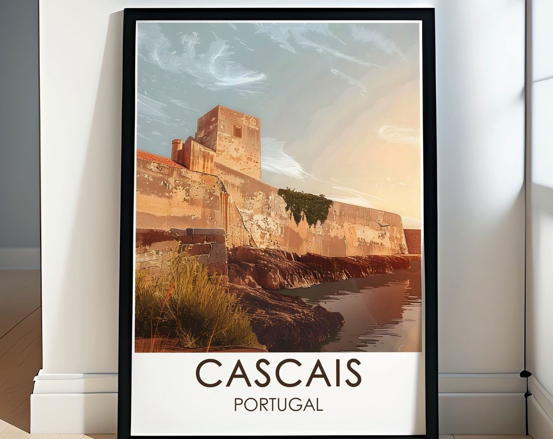 Cascais Citadel Travel Art Collection Portugal Art Prints Historic Coastal Decor Cascais Citadel Art Prints Portugal Travel Posters