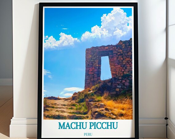 Machu Picchu Peru Sun Gate Inca Trail Ancient Ruins Travel Poster