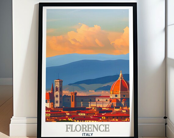 Florence Cathedral Duomo Sunset City Skyline Italy View Poster
