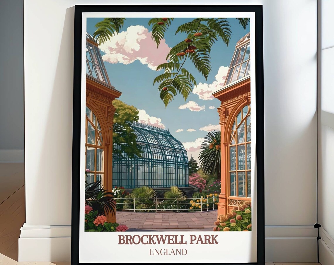 Brockwell Park London Victorian Glasshouse Palm Trees England Poster