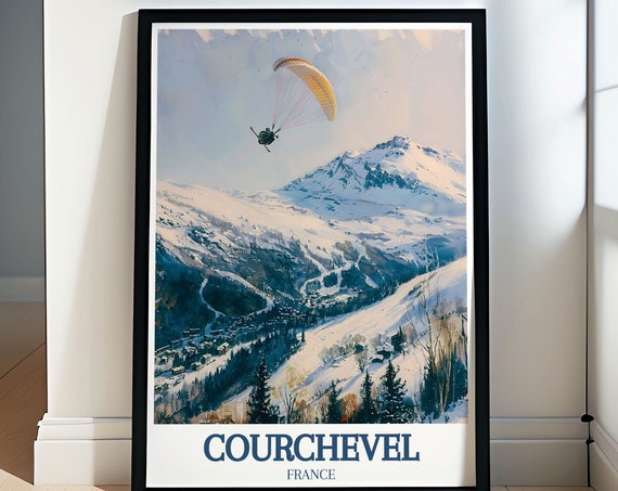 Courchevel Gift And Travel Poster Stunning Courchevel Landmarks Winter Sports Art Elegant Alpine Decor