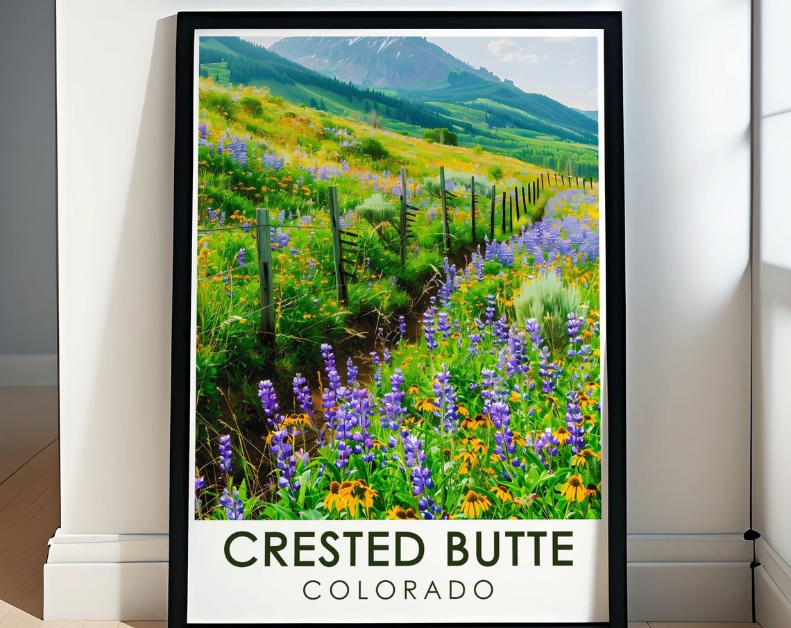 Crested Butte Colorado Wildflower Meadow Mountain Trail Poster