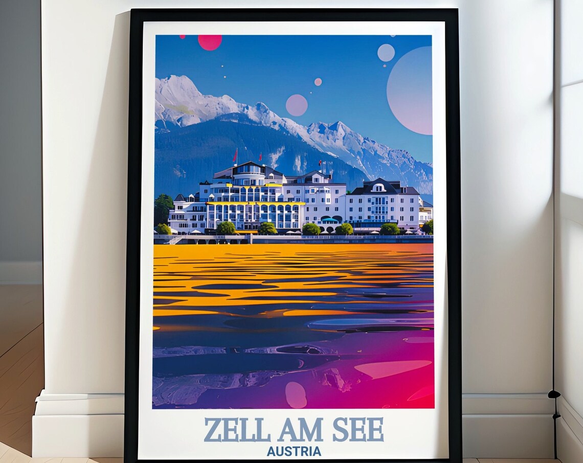 Zell am See Austria Grand Hotel Lake Reflection Mountains Poster
