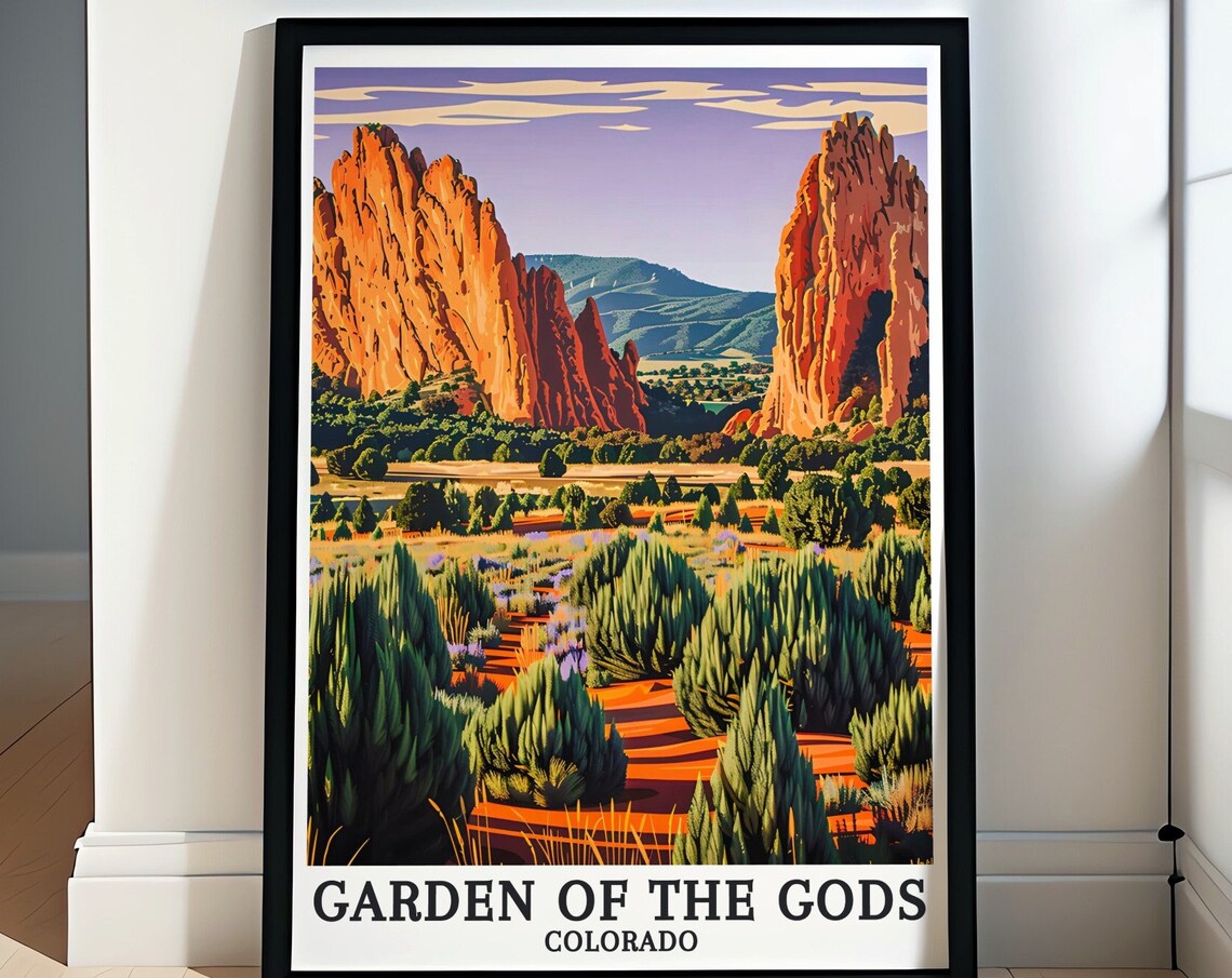 Garden of the Gods Colorado Red Rock Spires Desert Park Poster