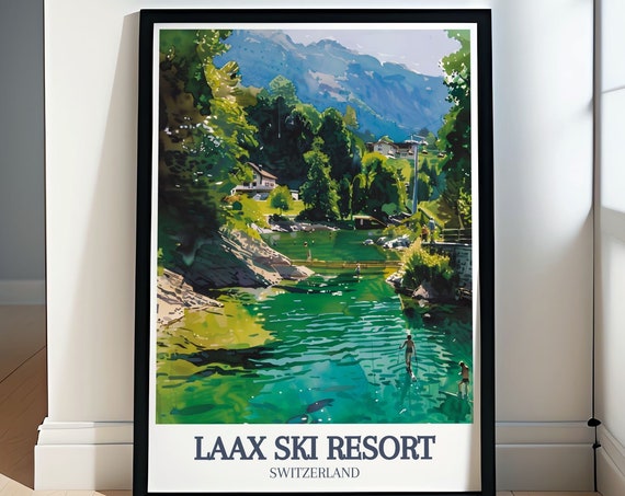 Laax Ski Resort Wall Art Lake Cauma Rocksresort Art And Prints Flims Laax Falera And Lake Cauma Rocksresort Decor Swiss Alps Prints