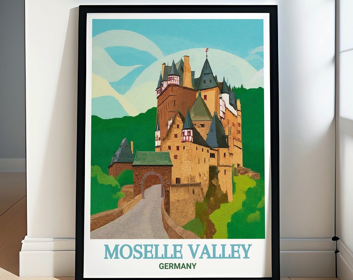 Moselle Valley Travel Poster Burg Eltz Decor Burg Eltz Art And Poster Burg Eltz Travel Poster Moselle Valley Gift