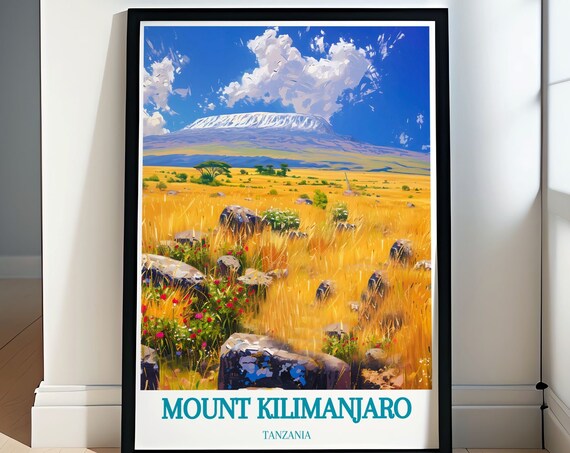 Mount Kilimanjaro Tanzania Savanna Snowcapped Mountain Poster