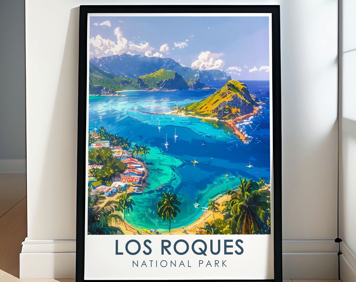 Los Roques National Park Venezuela Turquoise Bay Aerial View Poster