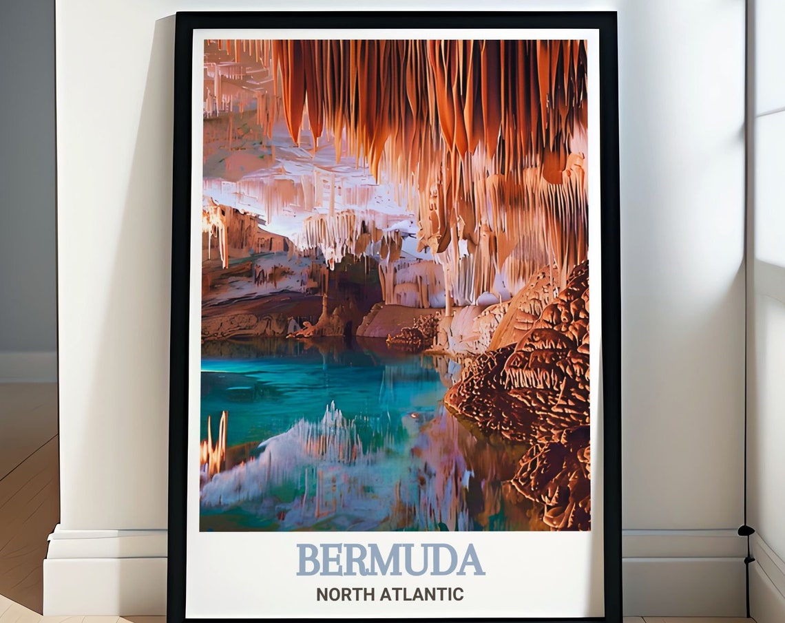 Bermuda Crystal Caves Underground Turquoise Grotto Cave Poster