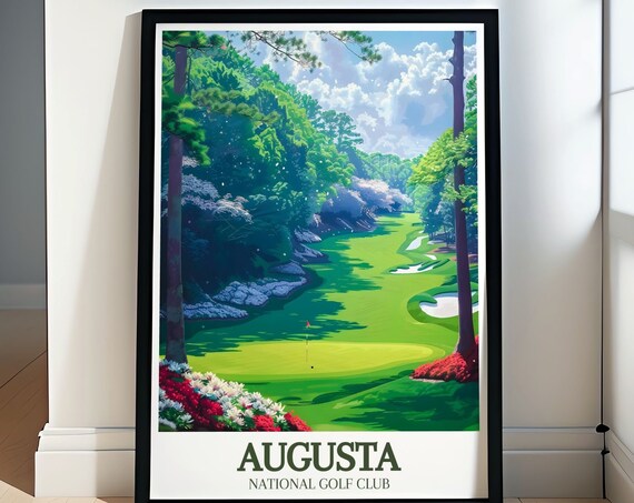 Augusta Art Prints Golf Poster Gifts Magnolia Lane And Amen Corner Golf Prints Augusta Wall Art