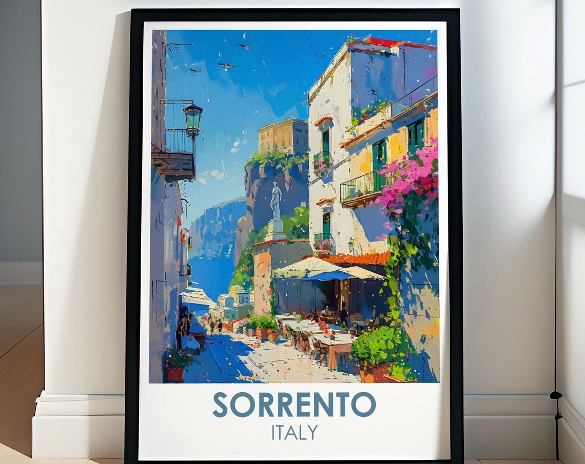 Sorrento Poster Sorrento Print Travel Print Of Piaza Tasso Piaza Tasso In Sorrento Art Print