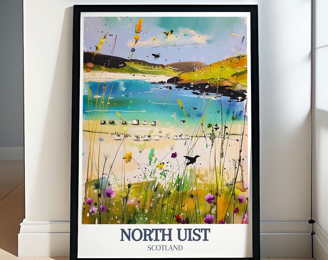 North Uist Travel Poster, Balranald and Barpa Langass
