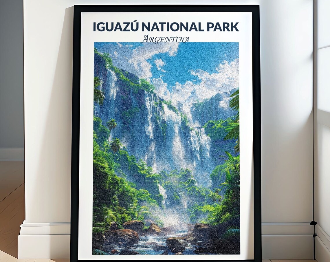 Iguazu National Park Argentina Lush Green Rainforest Falls Poster