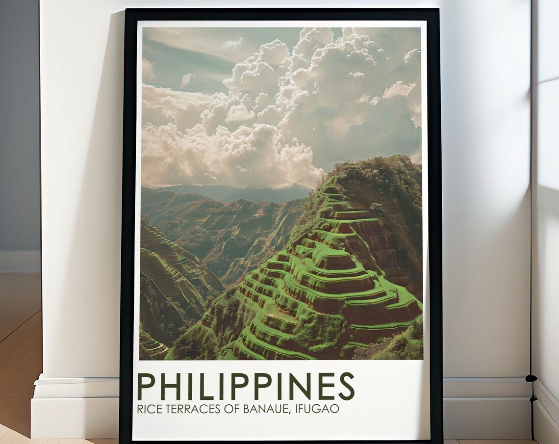 Banaue Ifugao Rice Terraces Lush Green Mountains Philippines Poster