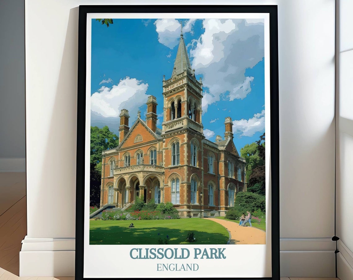 Clissold Park England Victorian Mansion House Summer View Poster