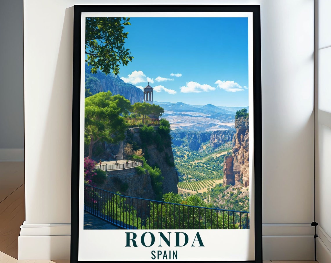 Ronda Wall Art Alaeda Del Tajo Art Print Ronda Art Print Of Alaeda Del Tajo Spain Wall Art Ronda Wall Decor