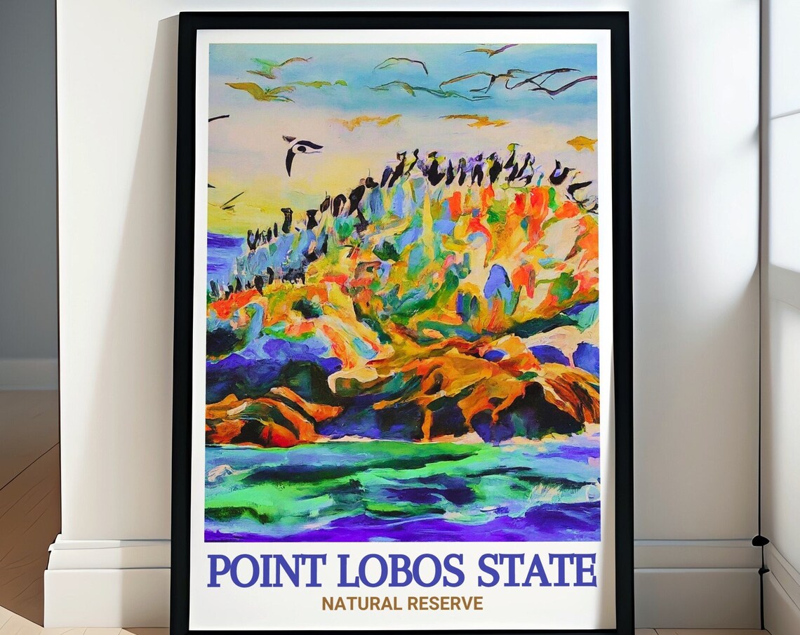 Point Lobos State Natural Reserve Bird Island Scenic Travel Poster