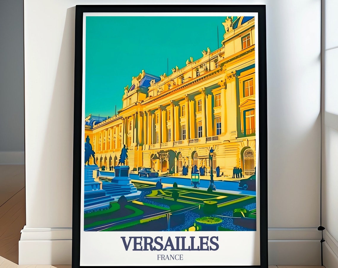 Versailles France Golden Palace Facade And Formal Gardens Poster