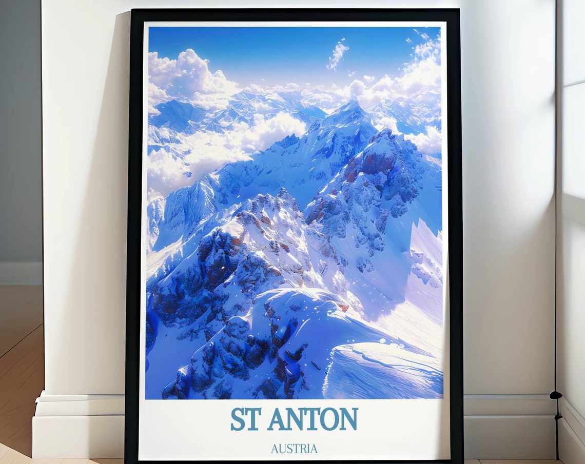 St Anton Austria Snowy Valluga Alpine Ski Mountain Peaks Poster