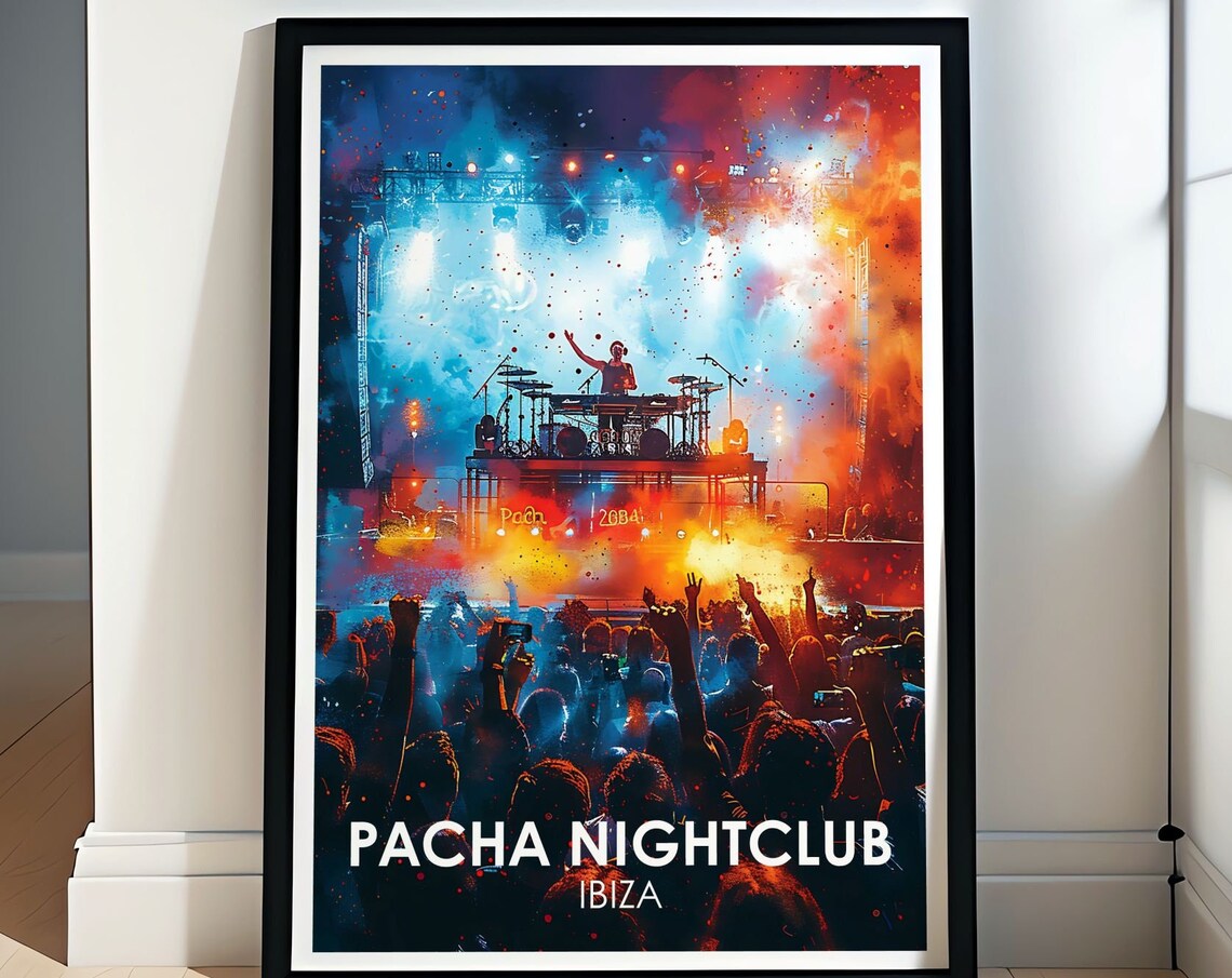Pacha Ibiza Vintage Travel Poster, Nightclub Print