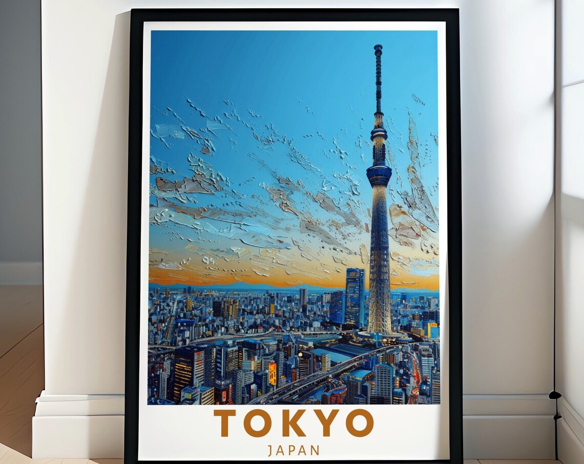 Tokyo Japan Skytree Tower Over The Glittering Cityscape Skyline Poster
