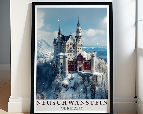 Neuschwanstein Castle Travel Prints Neuschwanstein Castle Print Neuschwanstein Castle Art Poster