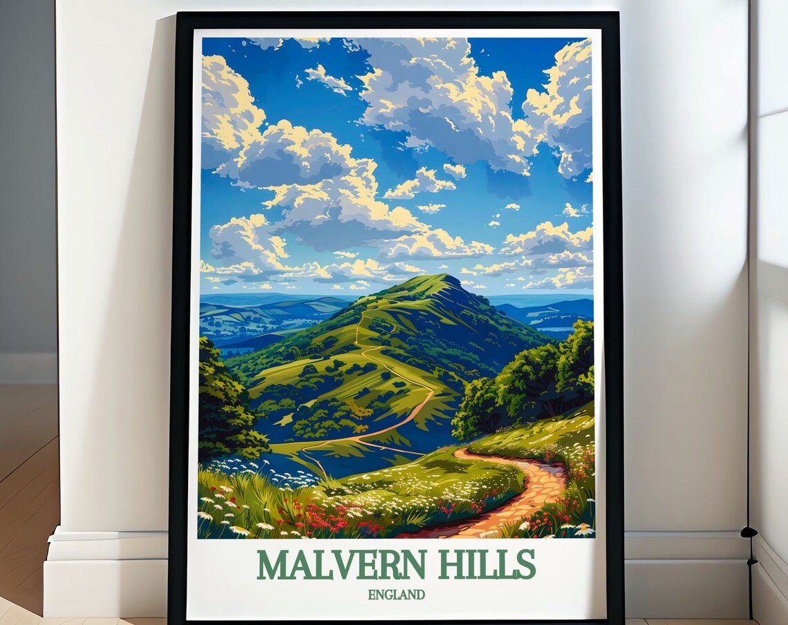 Malvern Hills England Summit Trail Wildflowers Mountain View Poster