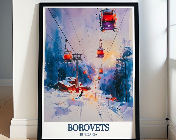 Borovets Art Print Collection Yastrebets Express Decor Bulgaria Wall Art Borovets Gift Borovets Ski Resort Poster