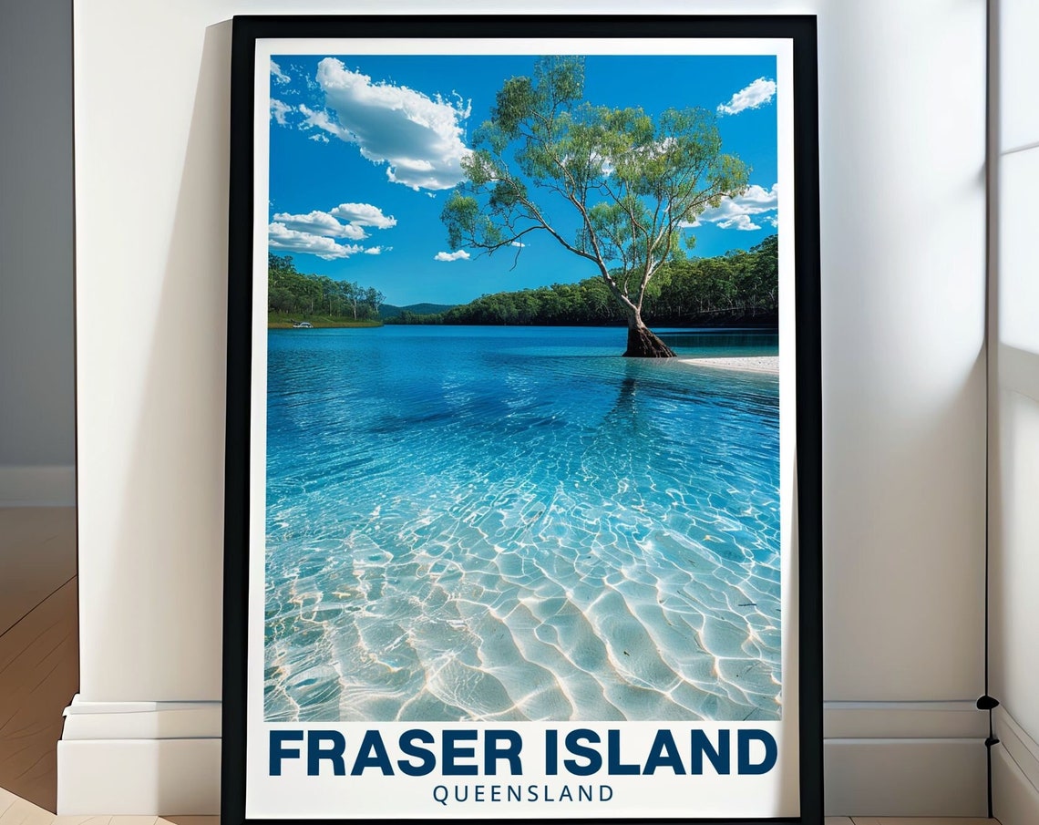 Fraser Island Lake McKenzie Lone Tree Turquoise Water Poster