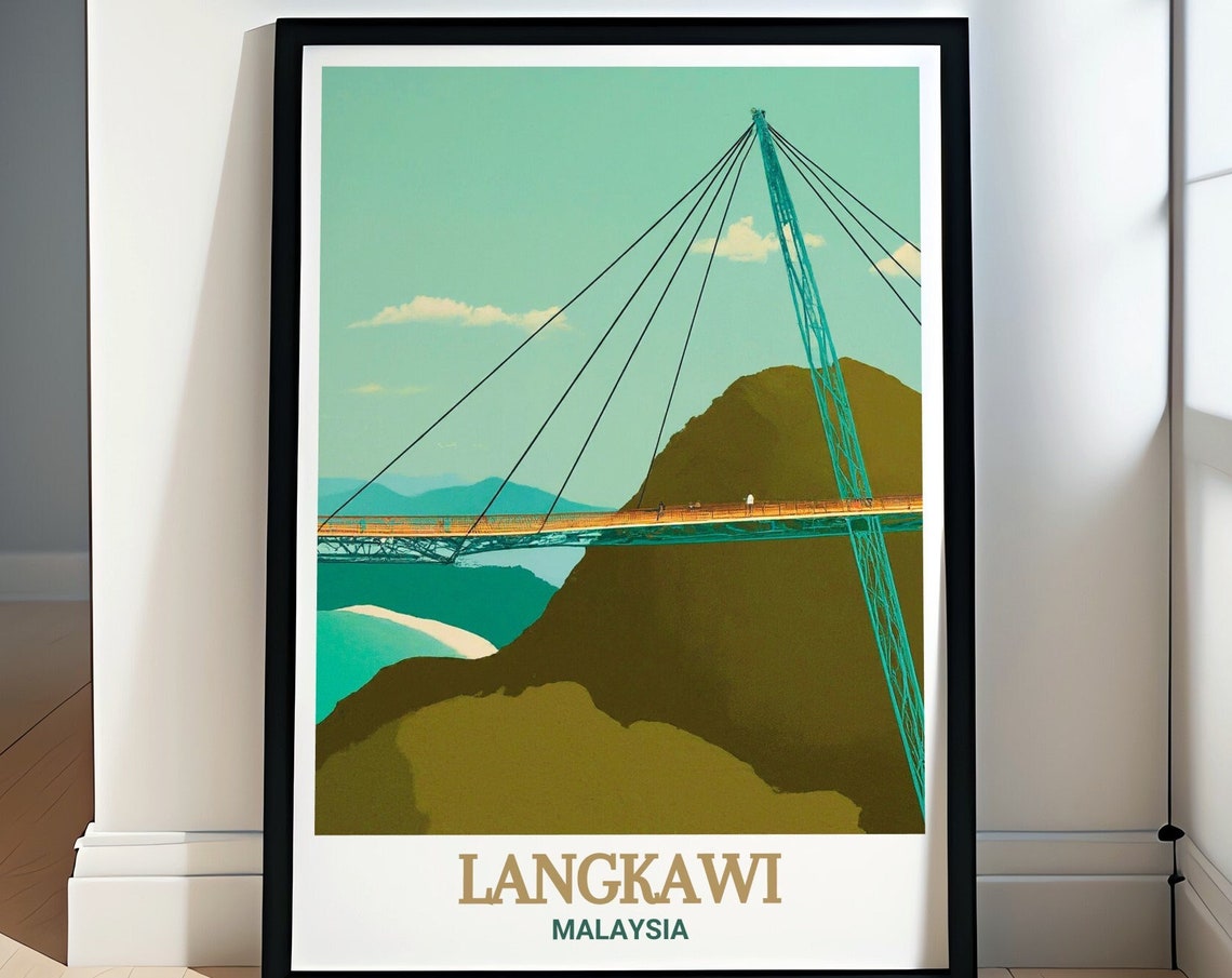 Langkawi Sky Bridge Curved Cable Bridge Malaysia Travel Poster