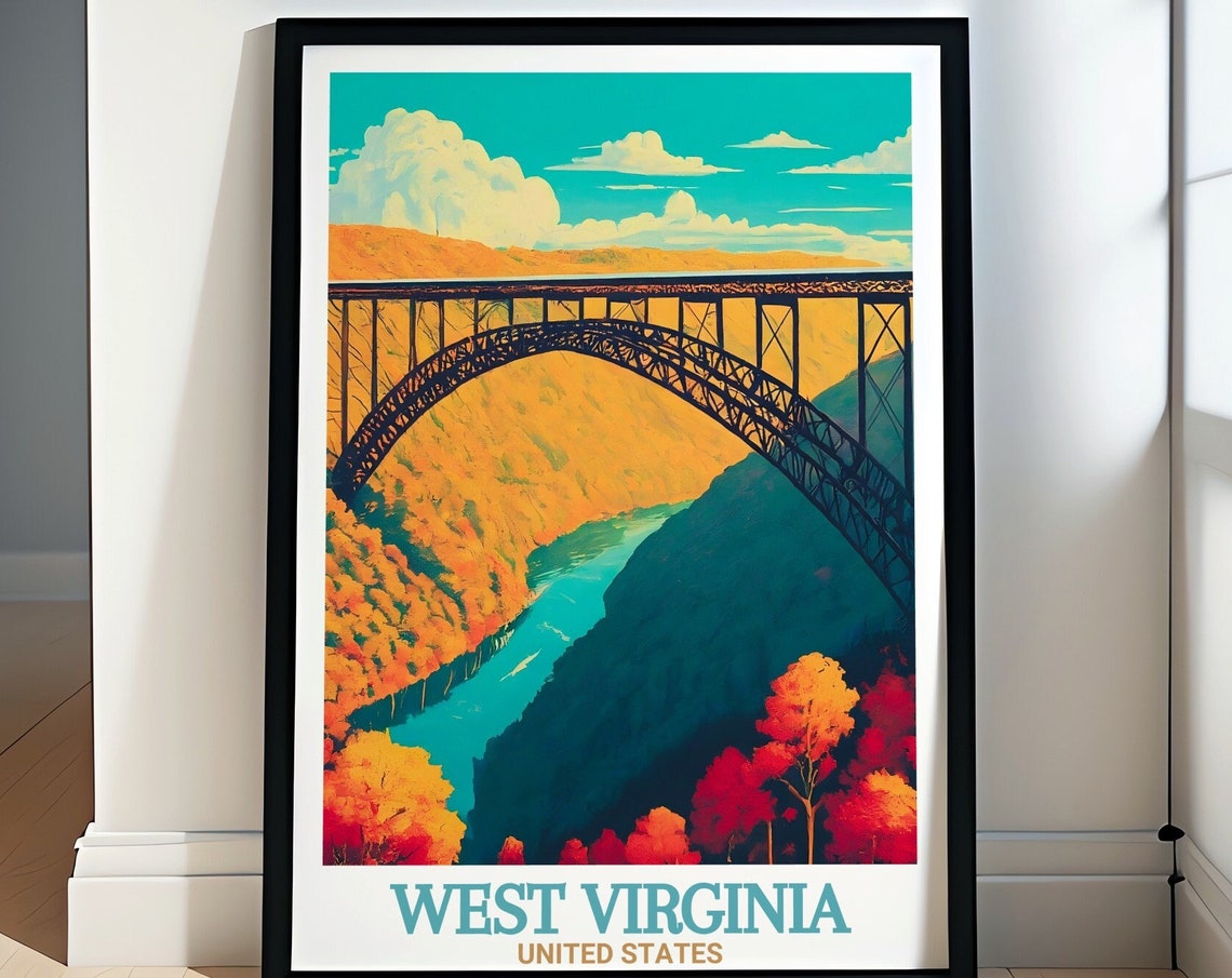 West Virginia New River Gorge Bridge Autumn Gorge View Poster