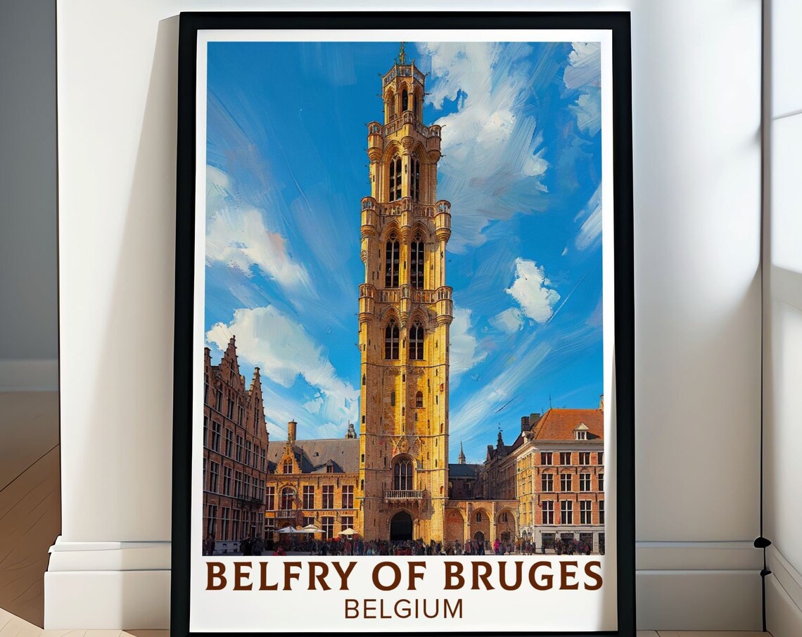 Historic Belfry of Bruges Medieval Bell Tower Belgium Poster