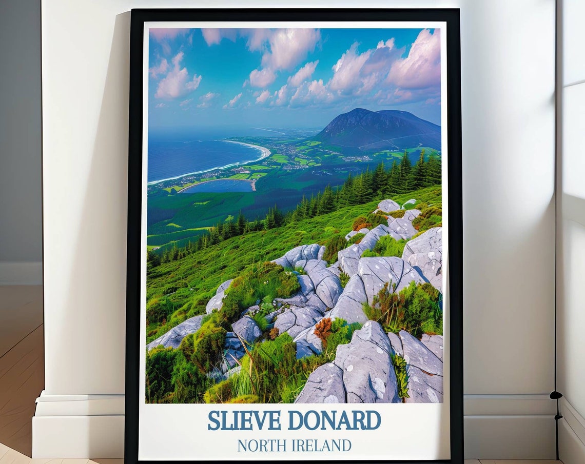 Slieve Donard Rocky Summit Overlooking the Rugged Coastline Poster