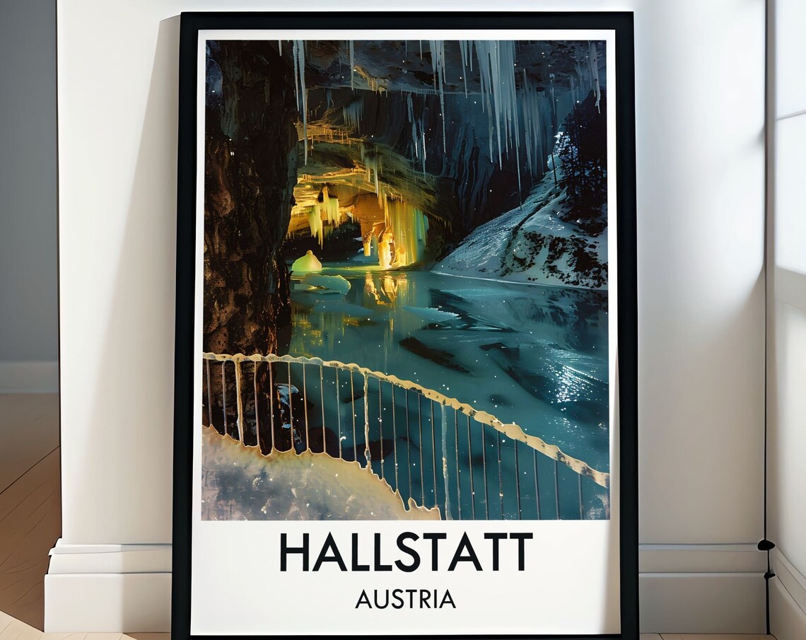 Hallstatt Austria Dachstein Giant Ice Cave Interior Wonder Poster