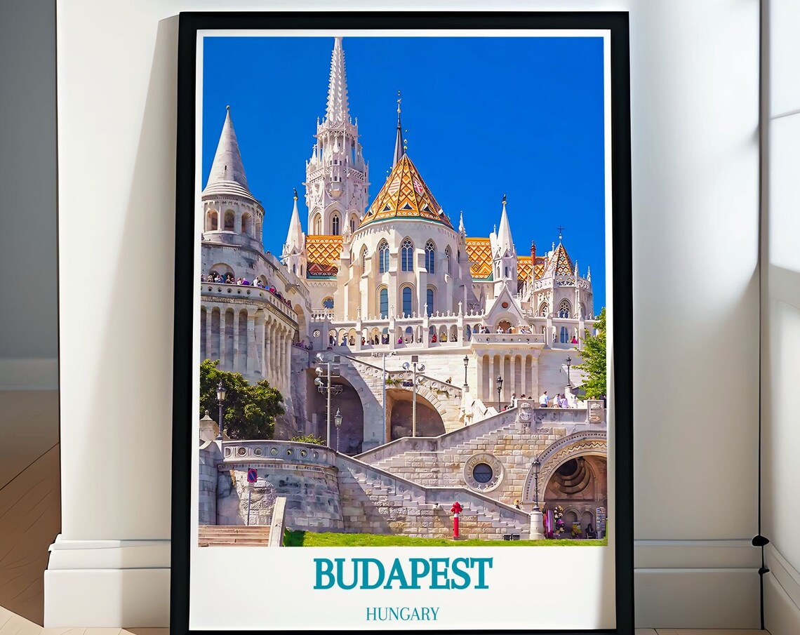 Budapest Fisherman's Bastion Zsolnay Roofs Hungary Castle Poster