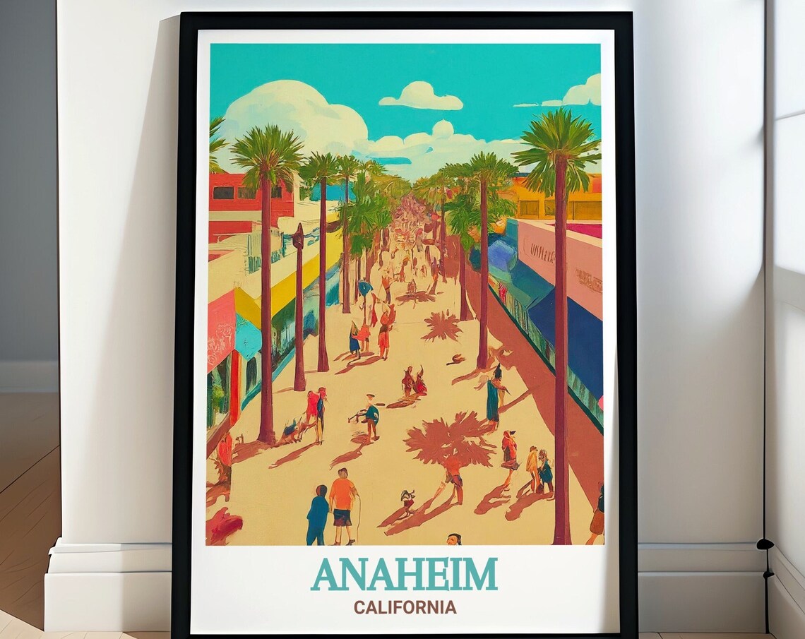 Anaheim California Center Street Promenade Palms Fair Poster