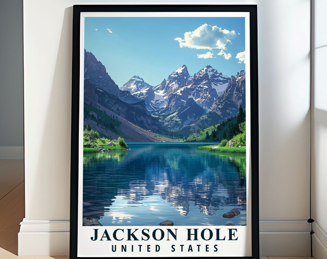 Jackson Hole Grand Teton Peaks Reflecting in an Alpine Lake Poster