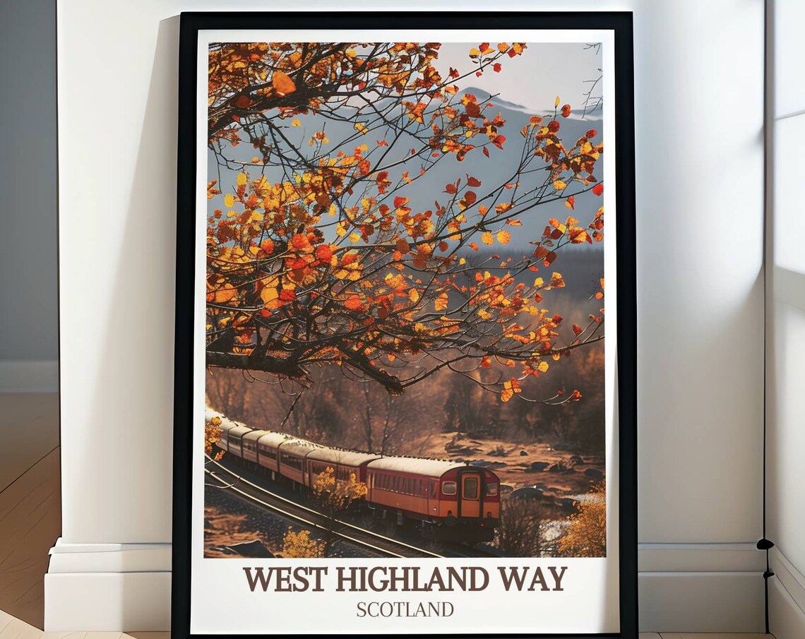 West Highland Way Scotland Autumn Railway Golden Leaves Poster
