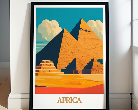 Africa Artwork Pyramids Of Giza Poster And Travel Art Pyramids Of Giza Print And Travel Poster Africa Travel Print