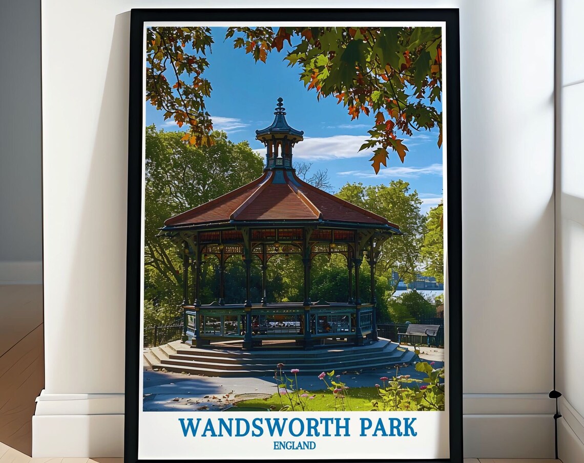 Wandsworth Park London Bandstand Greenery Sunny Travel Poster